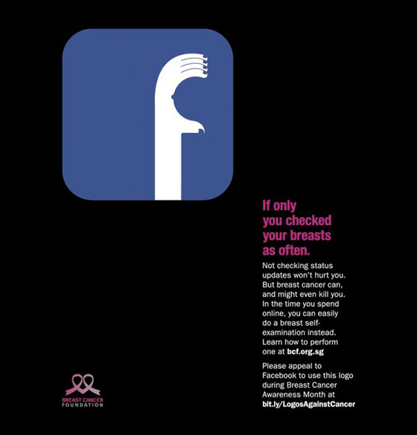 DDB singapore Breast cancer Awareness ad with facebook