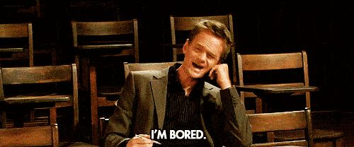 Barney Stinson bored after office party