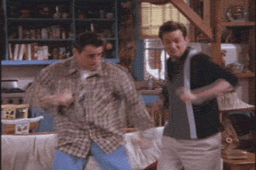 Chandler and Joey Office party 