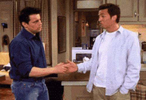Joey Chandler lame cool guy handshake 