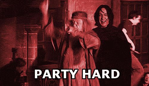 Dumbledore and snape in a n office party 