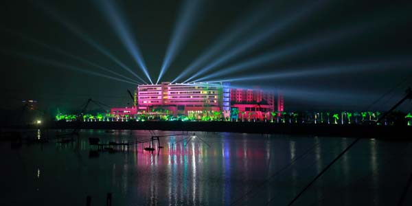 Aster Medicity hospital at Night 