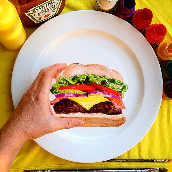 Burger Artwork by Crazy Plate Lady