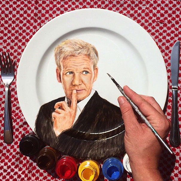 Gordon Ramsay artwork on plate