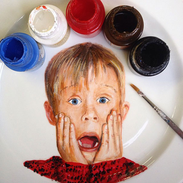 Home Alone artwork on plate