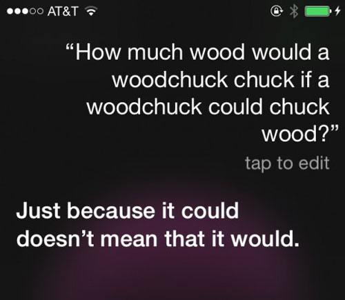 Siri answers to a tongue twister