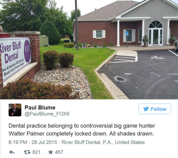 Dentist Walter Palmer clinic