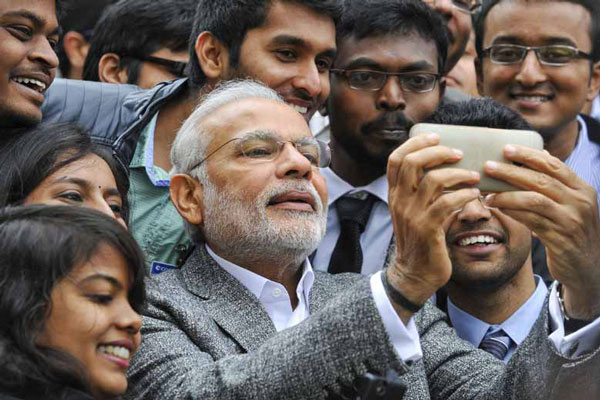 prime minister narendra modi Selfie