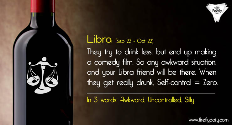 Libra drinking alcohol