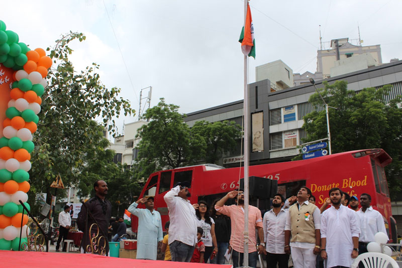 Arvind Vegda At flag Hoisting